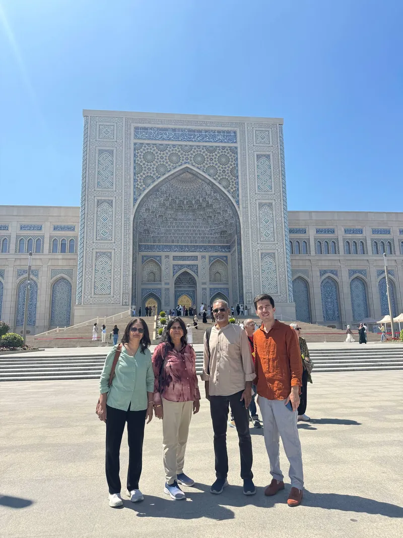 Our guide with guests in Tashkent